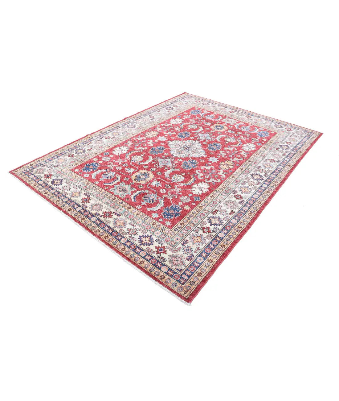 Hand Knotted Royal Kazak Wool Rug - 6'7'' x 8'8'' - Arteverk Rugs Area rug