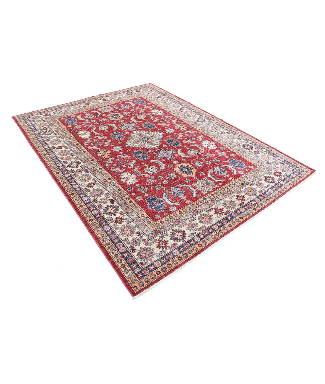 Hand Knotted Royal Kazak Wool Rug - 6'7'' x 8'8'' - Arteverk Rugs Area rug