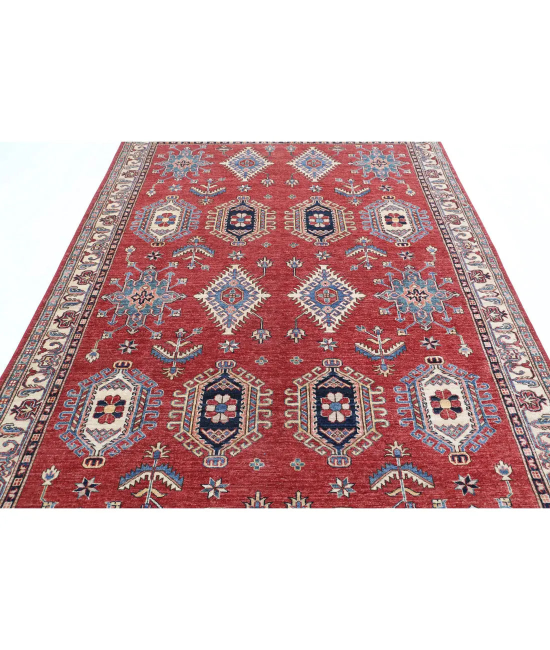 Hand Knotted Royal Kazak Wool Rug - 6'7'' x 9'8'' - Arteverk Rugs Area rug