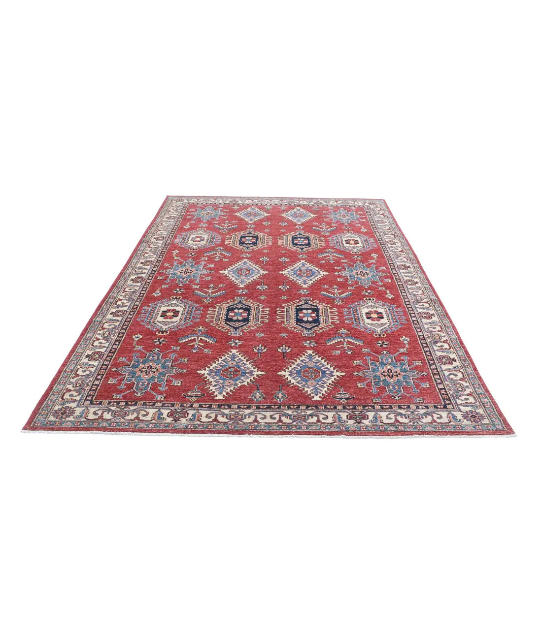 Hand Knotted Royal Kazak Wool Rug - 6'7'' x 9'8'' - Arteverk Rugs Area rug