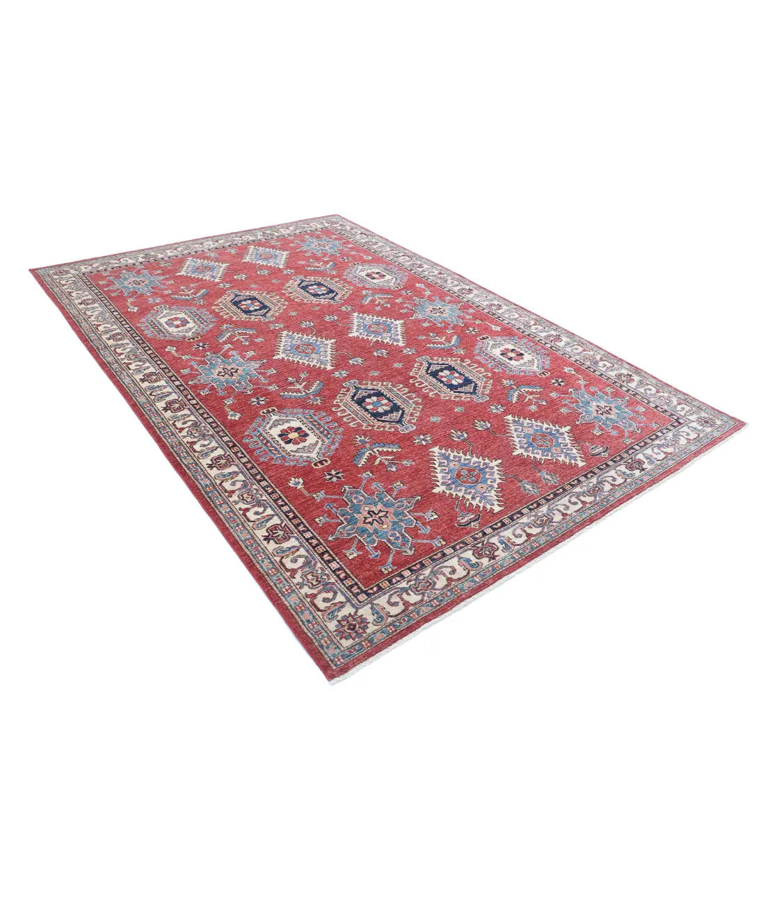 Hand Knotted Royal Kazak Wool Rug - 6'7'' x 9'8'' - Arteverk Rugs Area rug