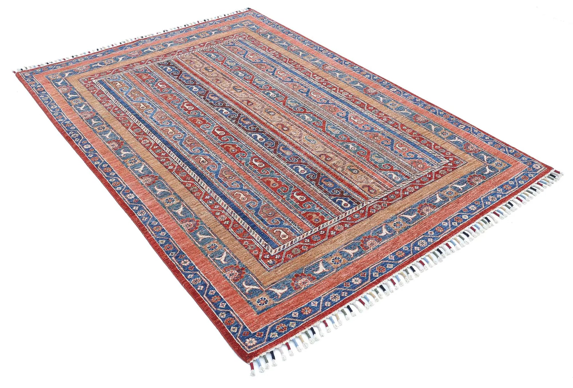 Hand Knotted Shaal Wool Rug - 4'10'' x 6'9''