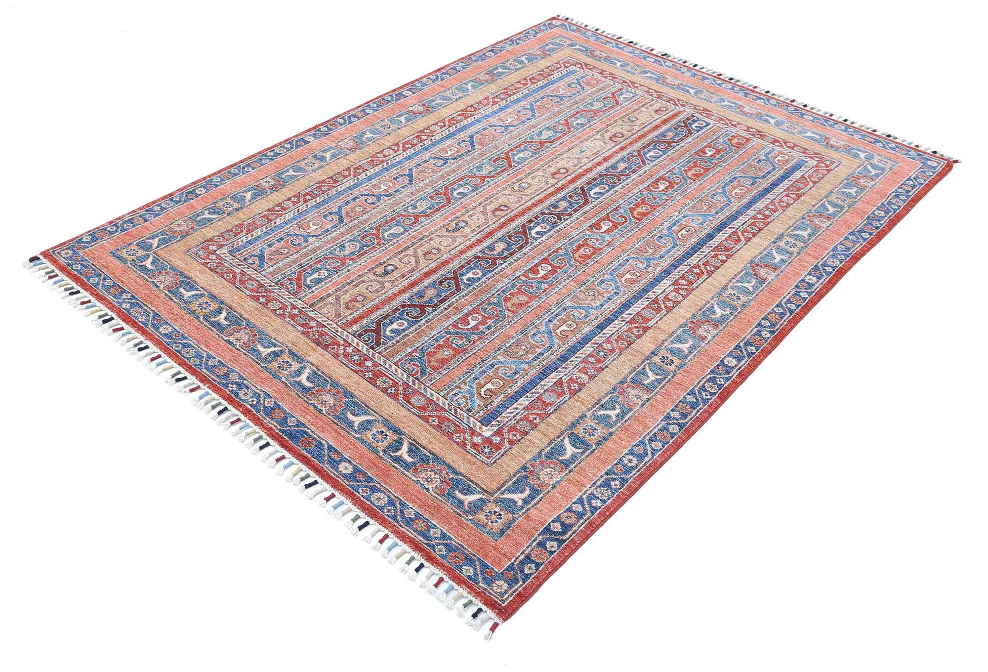 Hand Knotted Shaal Wool Rug - 4'10'' x 6'9''