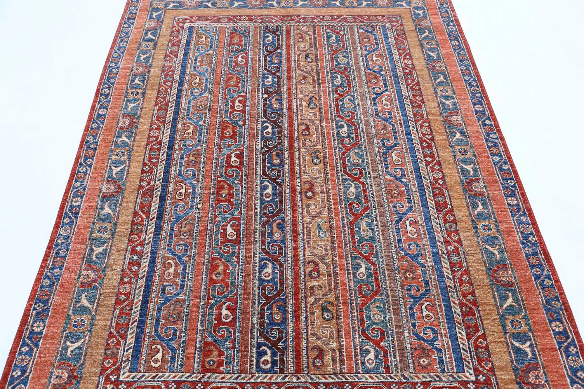 Hand Knotted Shaal Wool Rug - 4'10'' x 6'9''