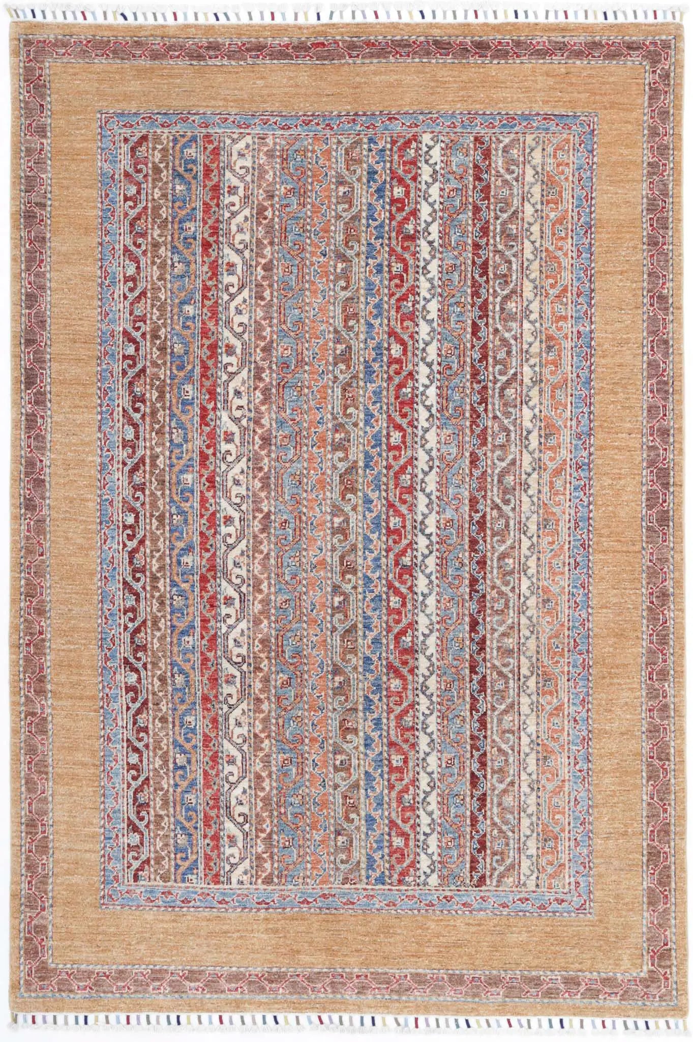 Hand Knotted Shaal Wool Rug - 4'9'' x 7'2''