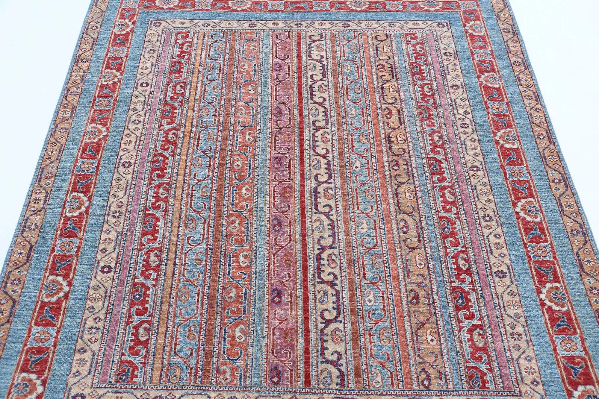 Hand Knotted Shaal Wool Rug - 5'0'' x 5'9''