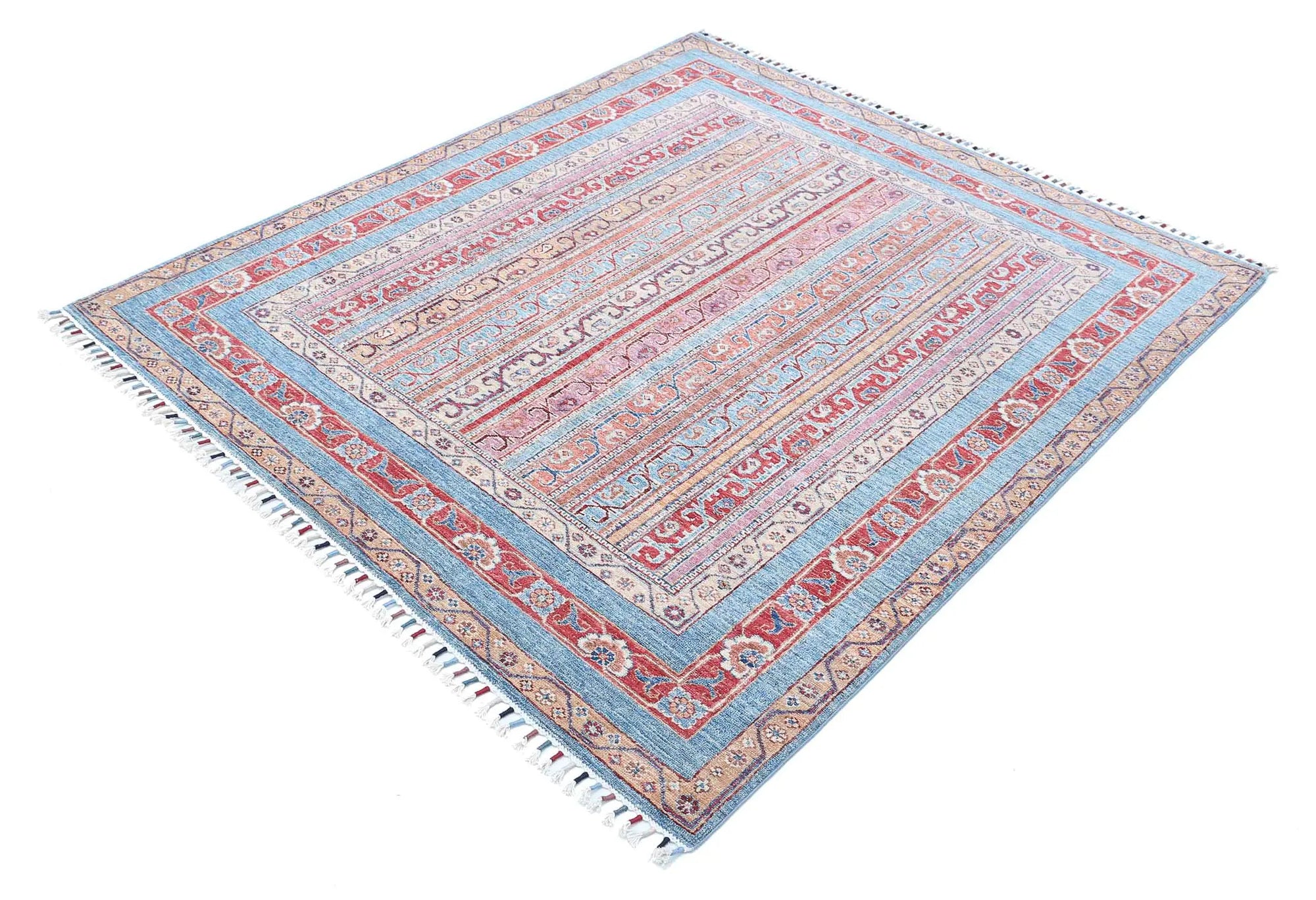 Hand Knotted Shaal Wool Rug - 5'0'' x 5'9''