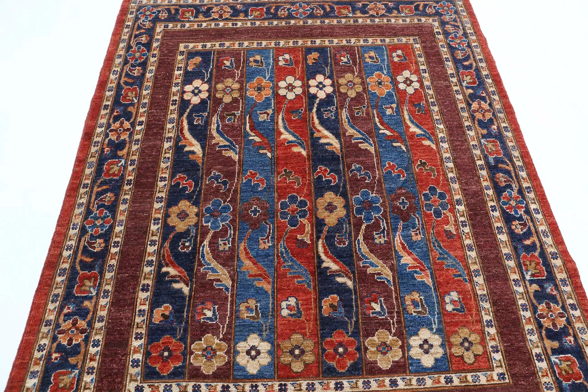 Hand Knotted Shaal Wool Rug - 5'0'' x 6'3'' - Arteverk Rugs Area rug