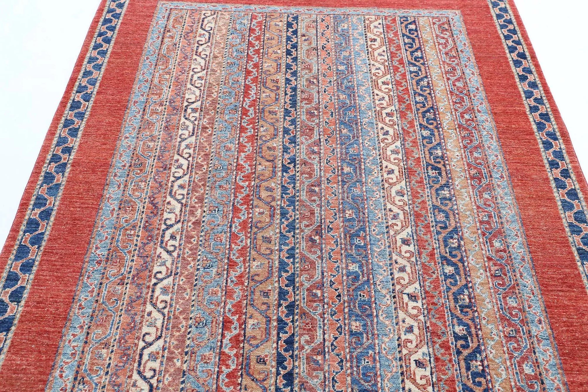 Hand Knotted Shaal Wool Rug - 5'0'' x 6'6''