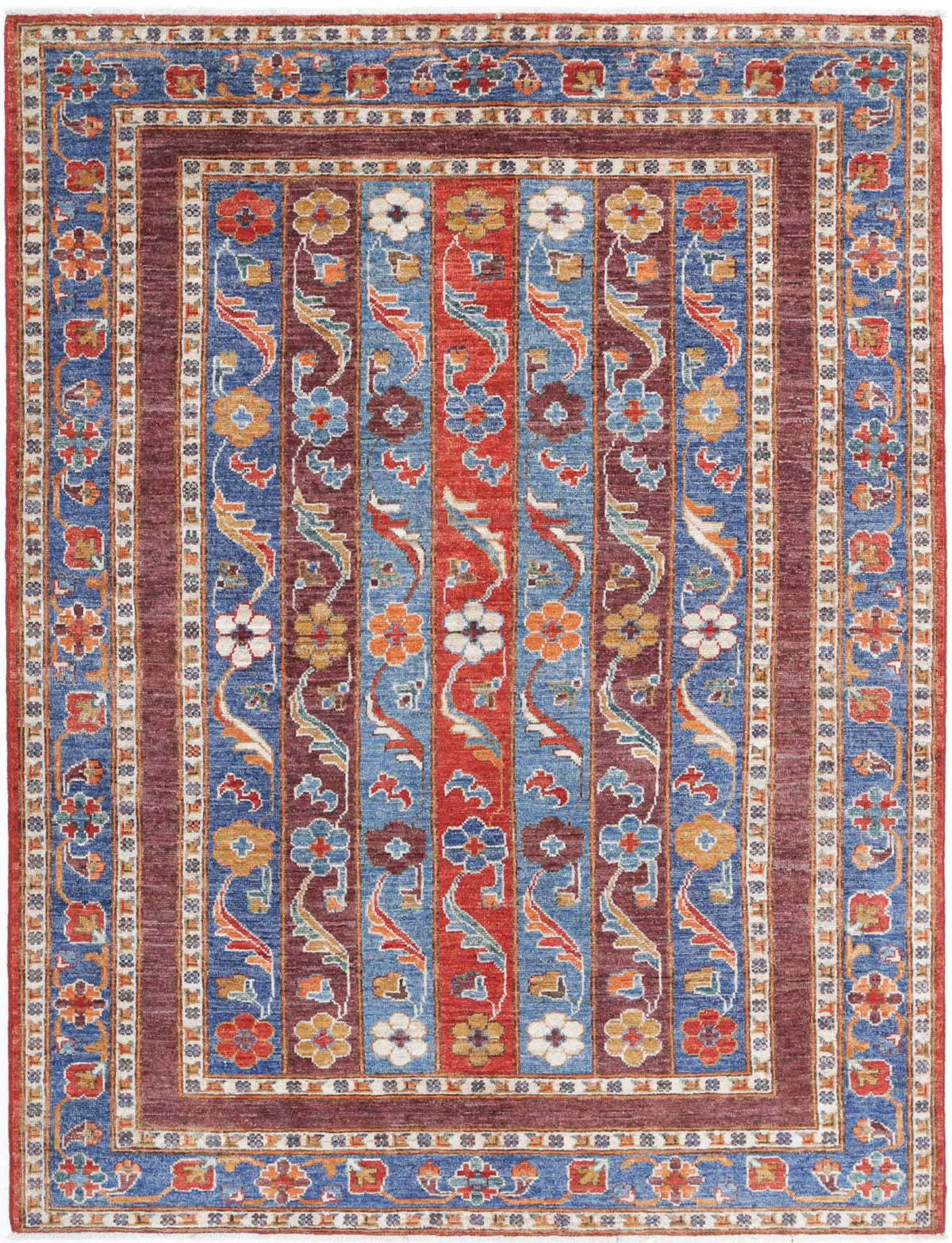 Hand Knotted Shaal Wool Rug - 5&#39;0&#39;&#39; x 6&#39;7&#39;&#39; - Arteverk Rugs Area rug