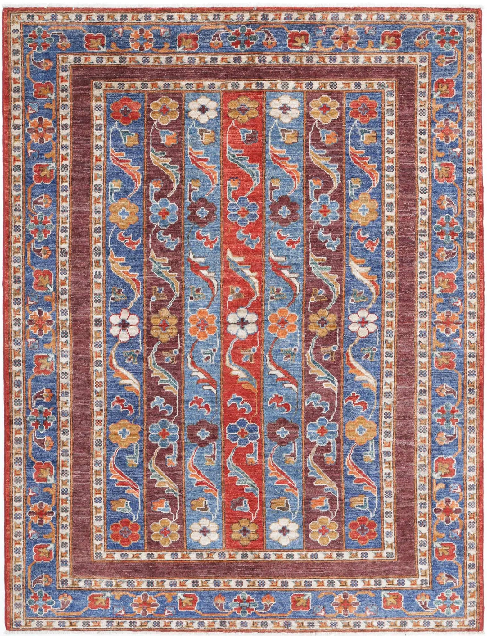 Hand Knotted Shaal Wool Rug - 5'0'' x 6'7'' - Arteverk Rugs Area rug