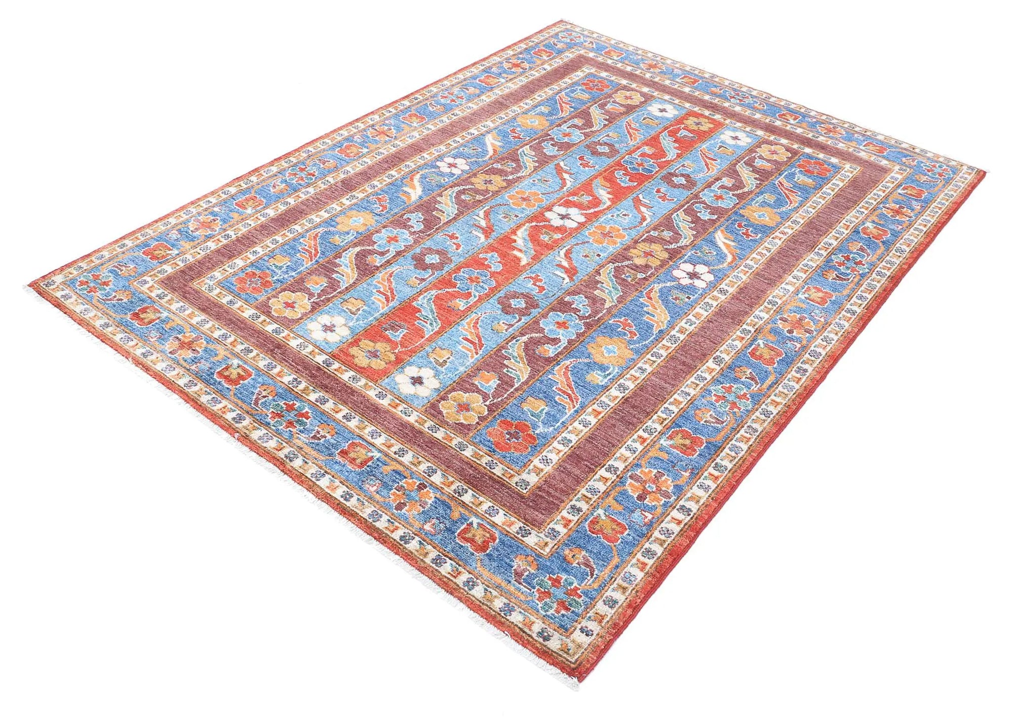 Hand Knotted Shaal Wool Rug - 5'0'' x 6'7'' - Arteverk Rugs Area rug