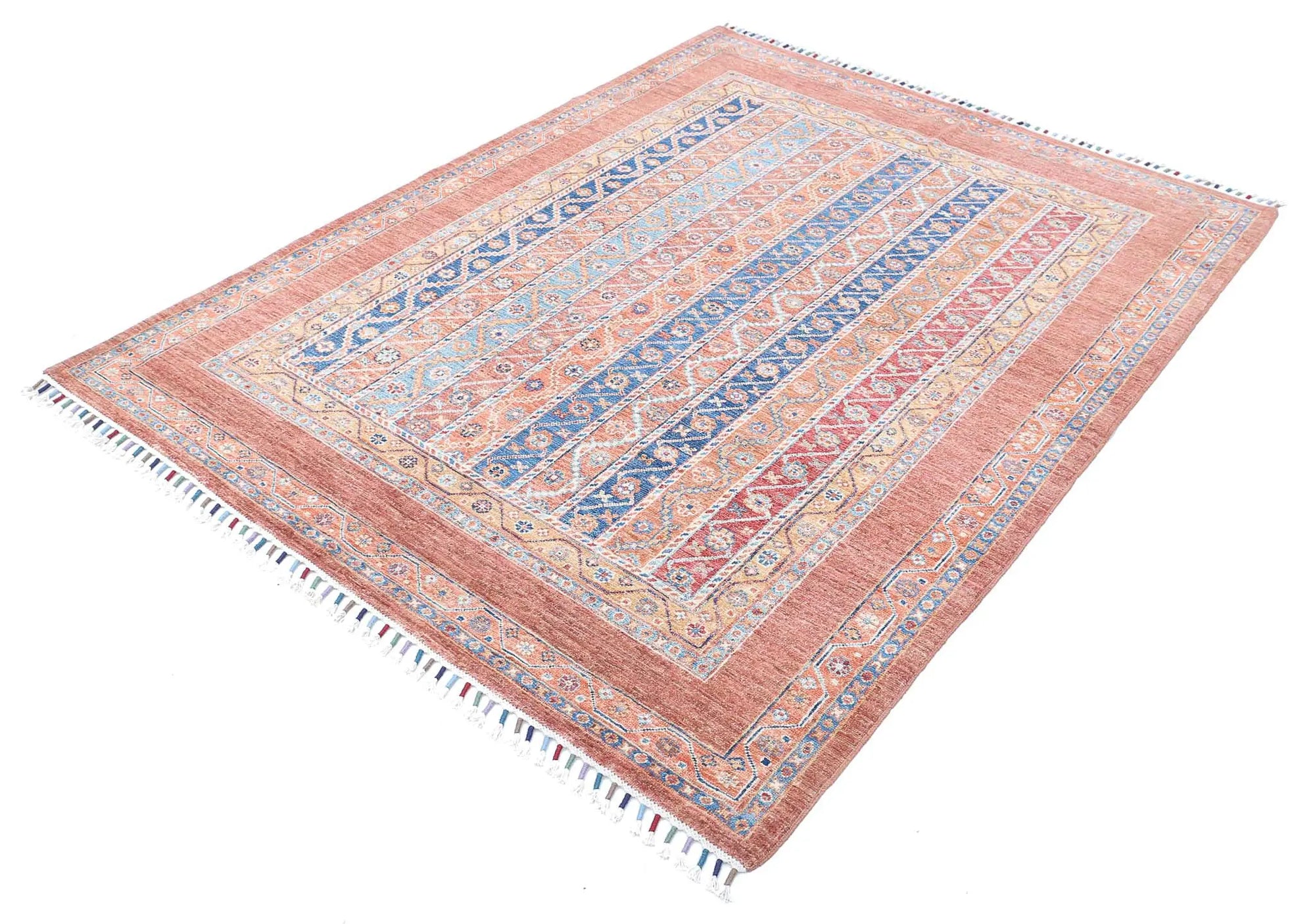 Hand Knotted Shaal Wool Rug - 5'1'' x 6'8''