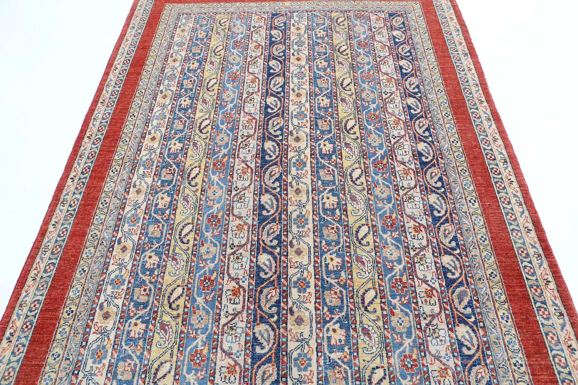 Hand Knotted Shaal Wool Rug - 5'4'' x 8'8''