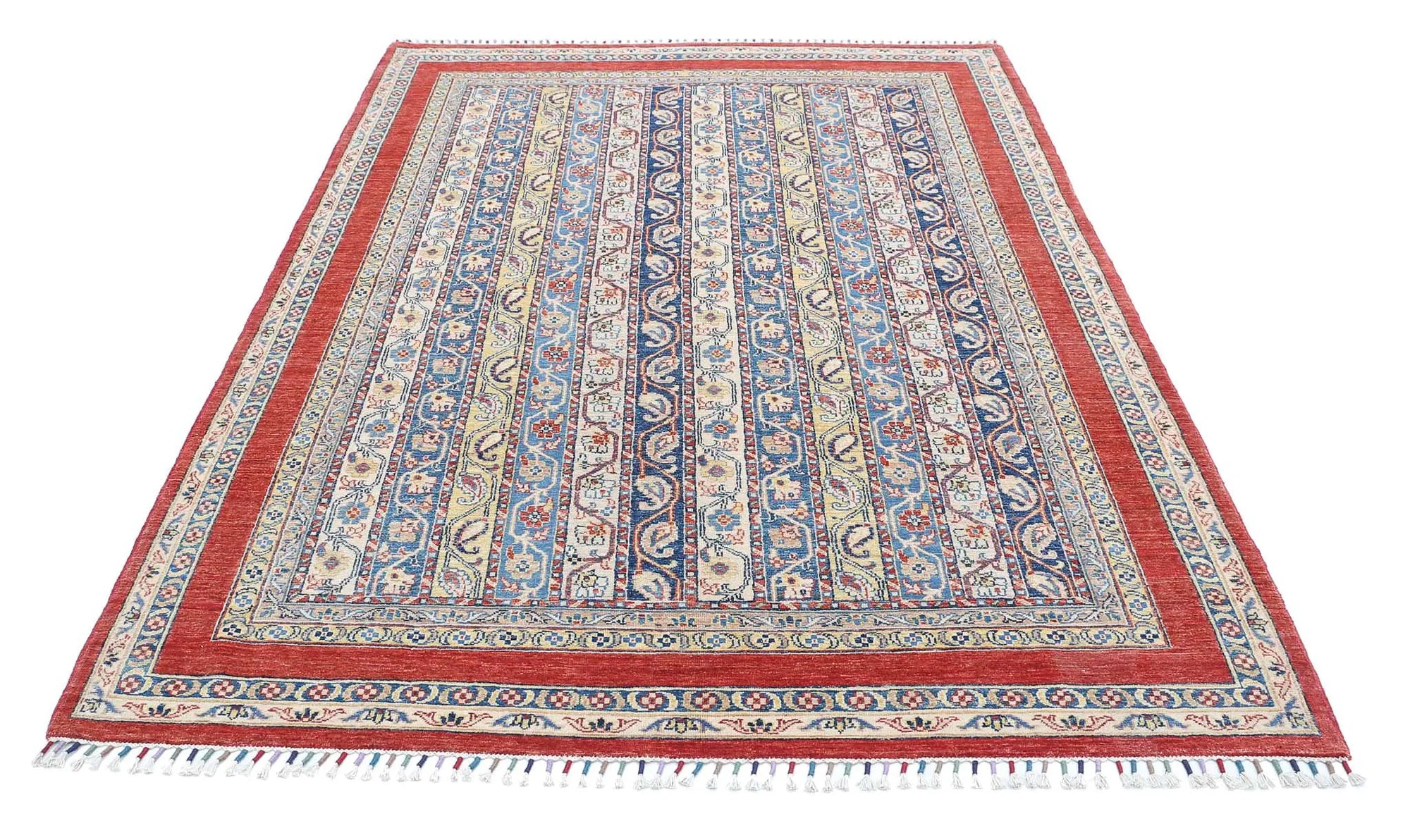 Hand Knotted Shaal Wool Rug - 5'4'' x 8'8''