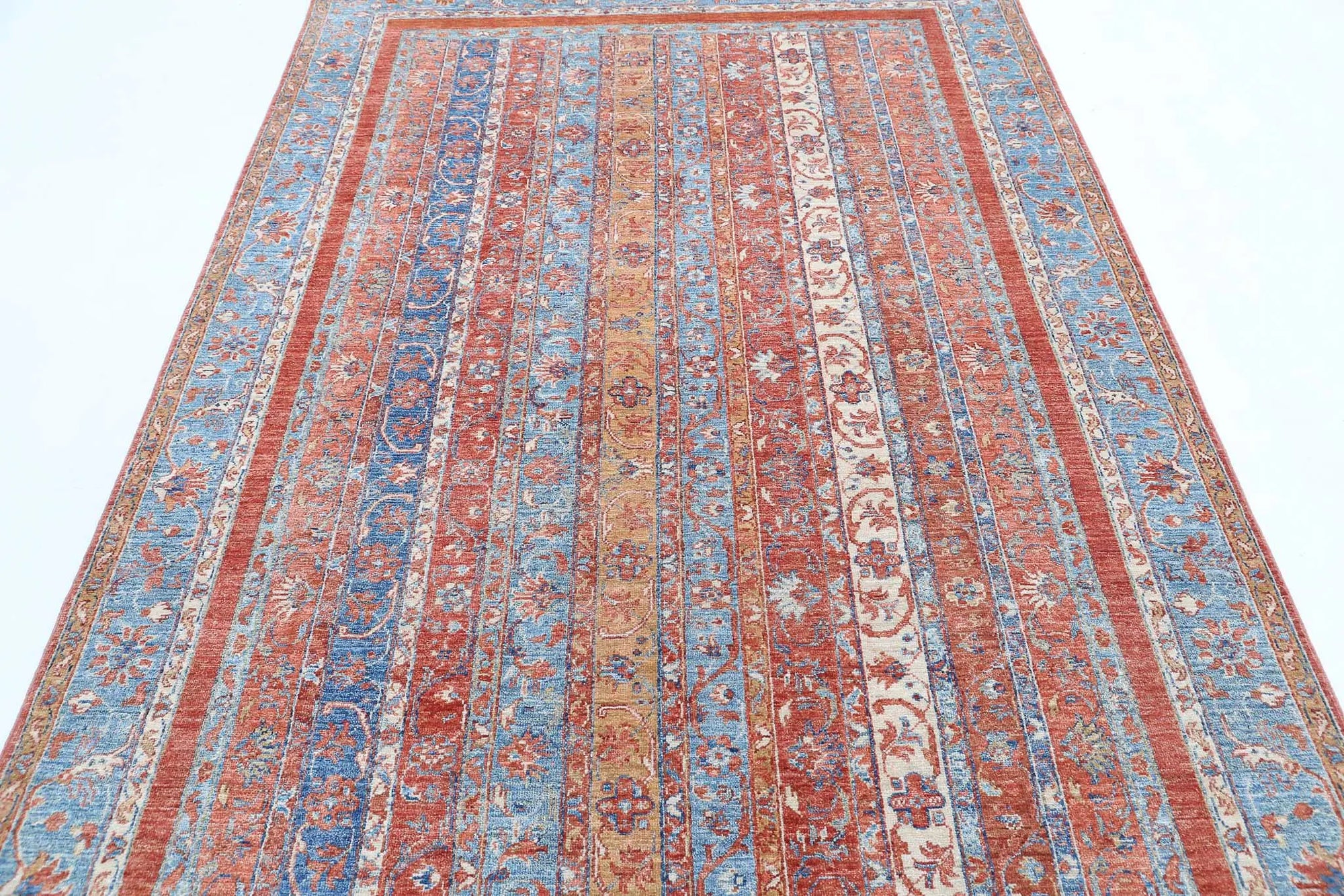 Hand Knotted Shaal Wool Rug - 5'5'' x 8'4''