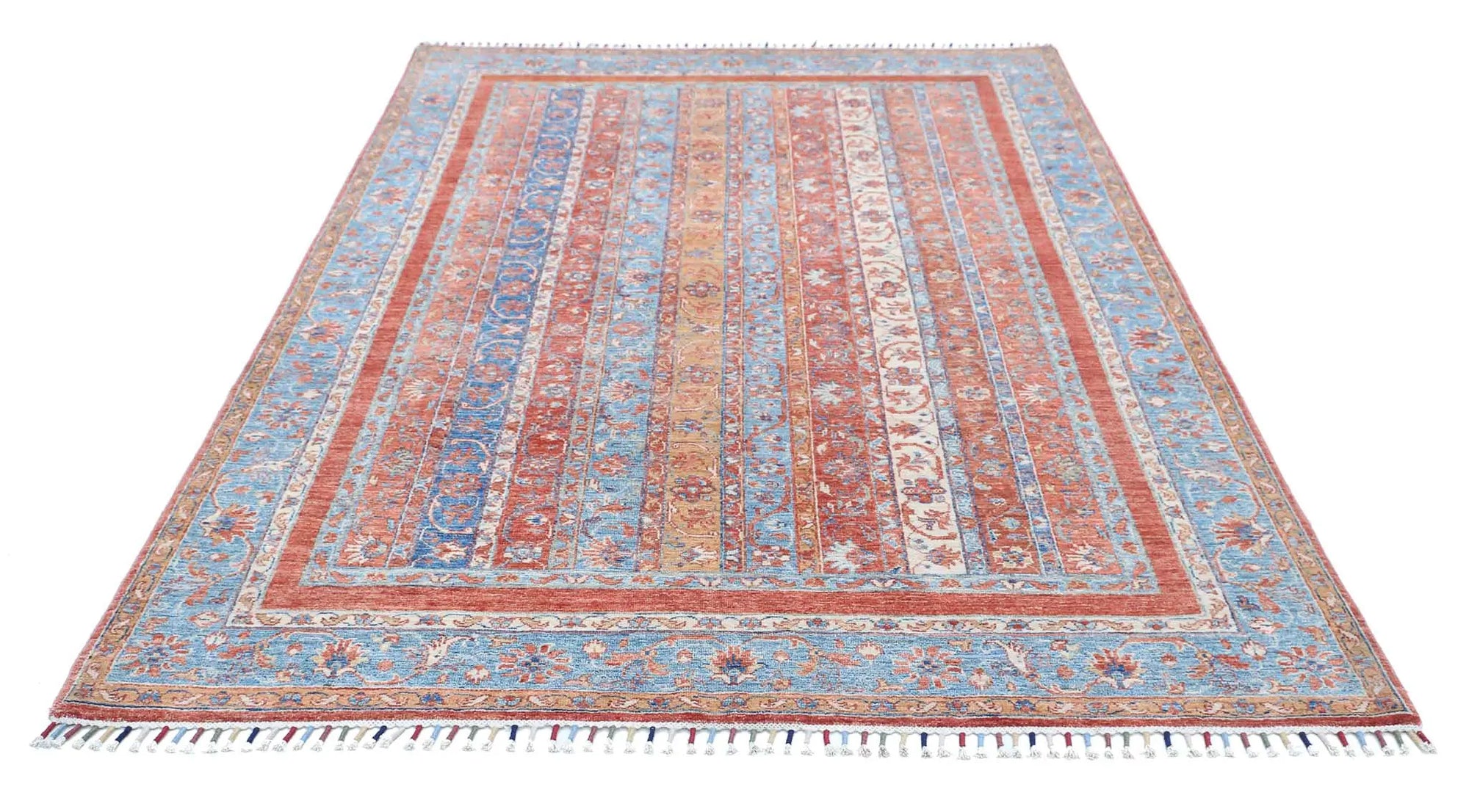 Hand Knotted Shaal Wool Rug - 5'5'' x 8'4''