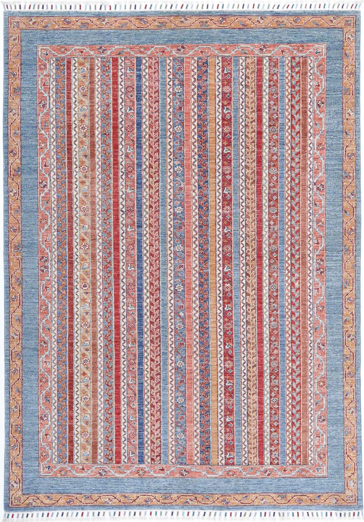 Hand Knotted Shaal Wool Rug - 5&#39;6&#39;&#39; x 7&#39;10&#39;&#39;