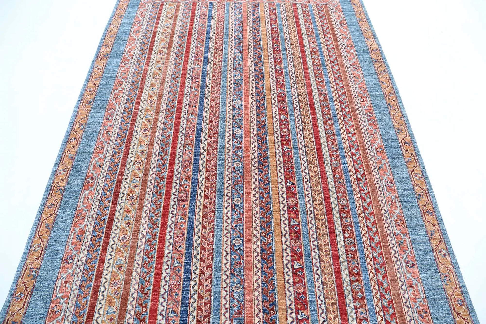 Hand Knotted Shaal Wool Rug - 5'6'' x 7'10''