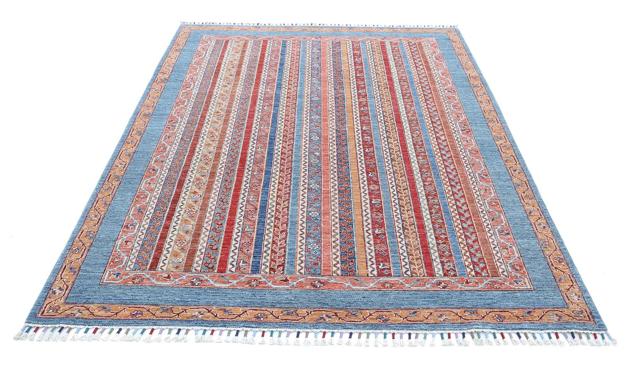 Hand Knotted Shaal Wool Rug - 5'6'' x 7'10''