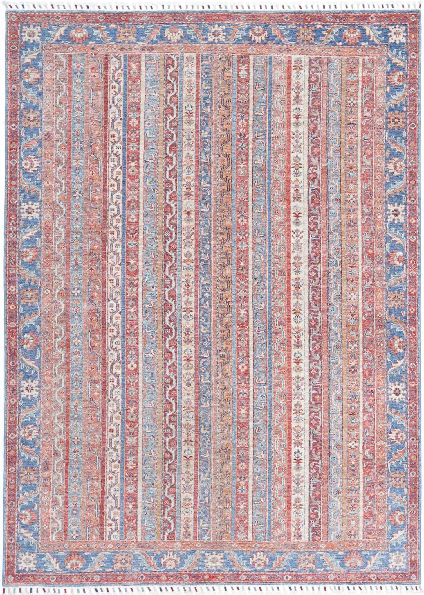 Hand Knotted Shaal Wool Rug - 5'6'' x 7'9''