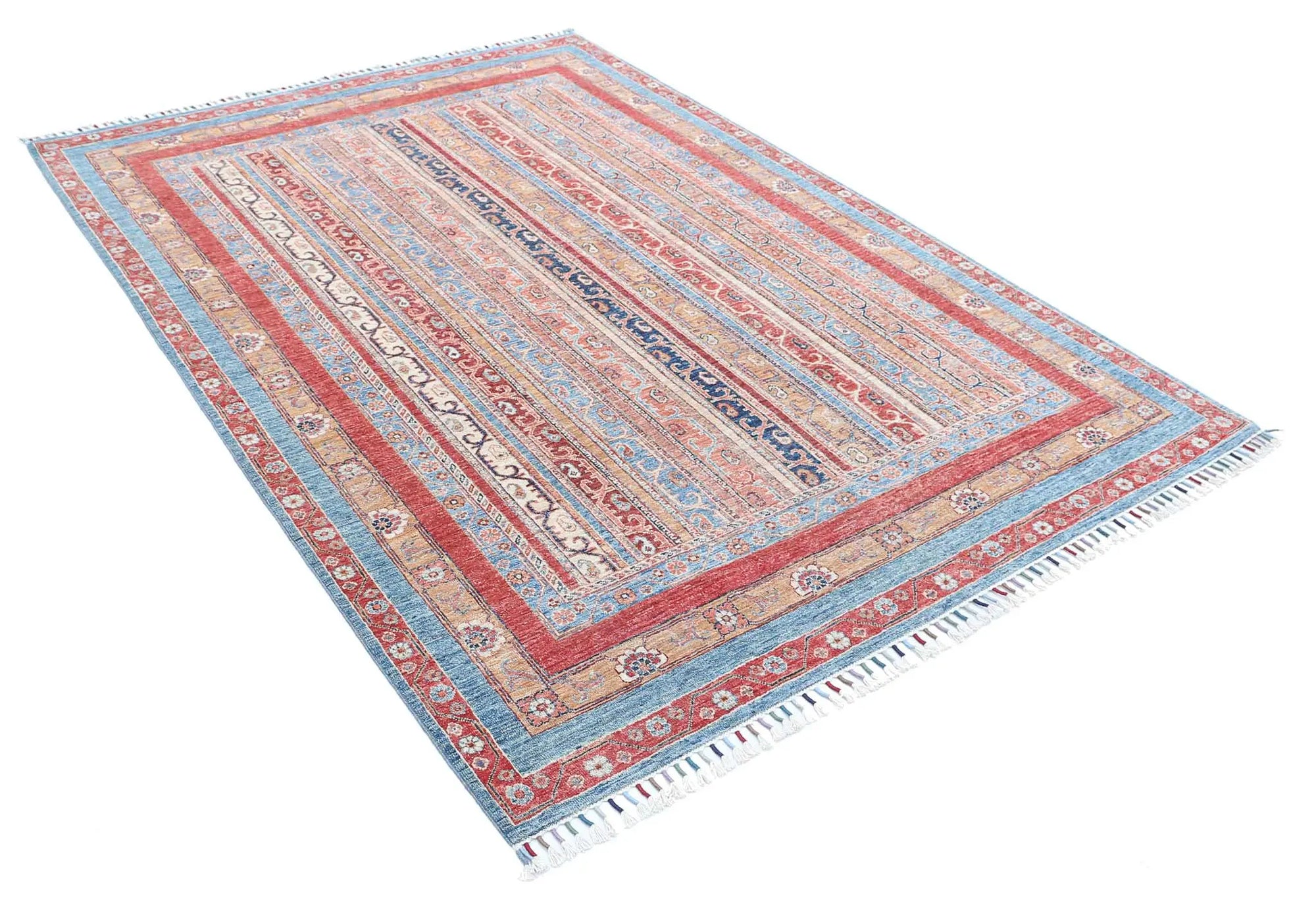 Hand Knotted Shaal Wool Rug - 5'7'' x 7'10''