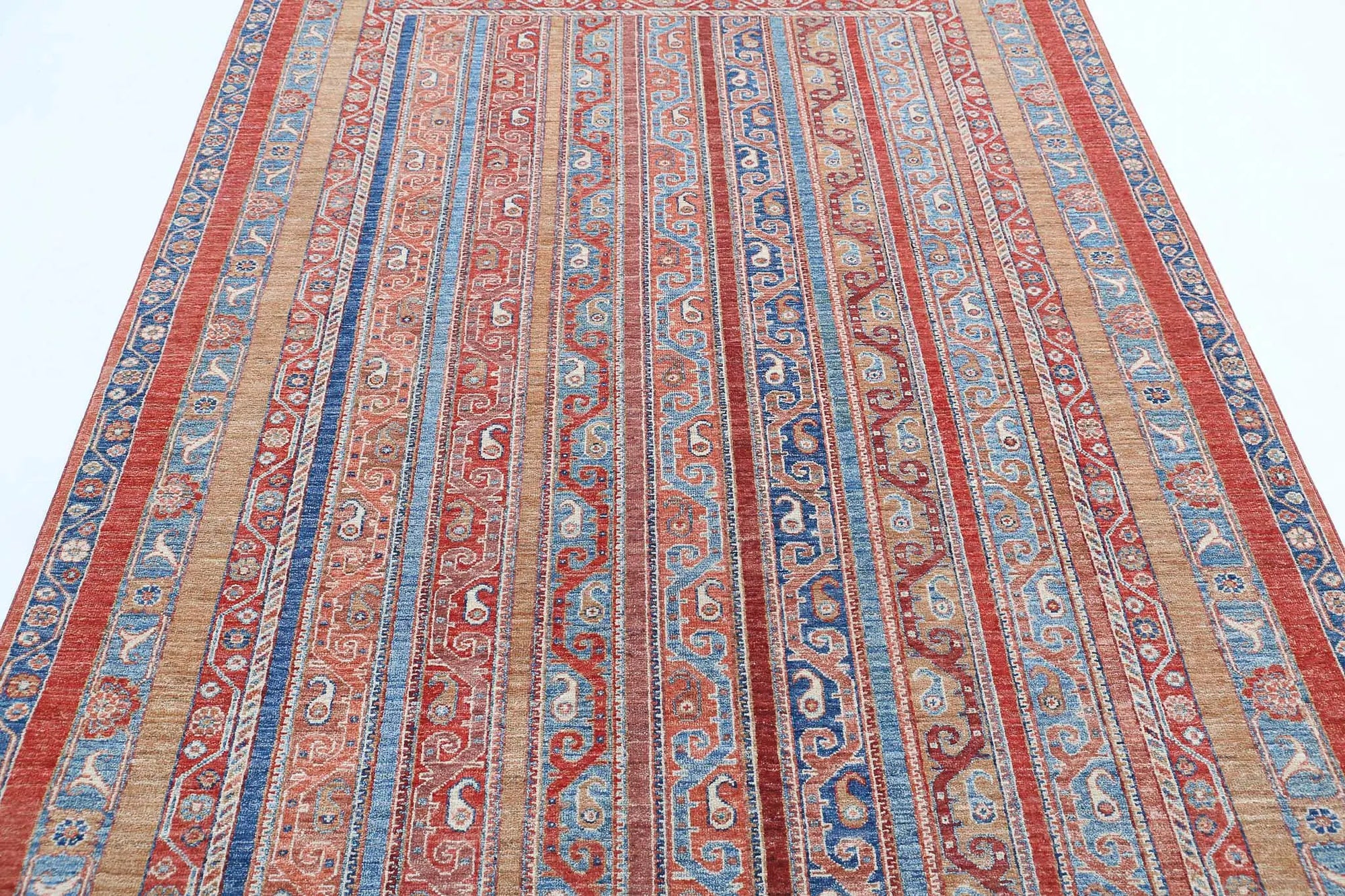 Hand Knotted Shaal Wool Rug - 5'7'' x 7'11''