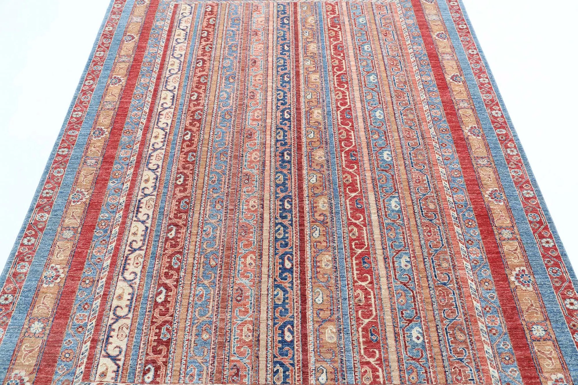 Hand Knotted Shaal Wool Rug - 5'7'' x 7'9''