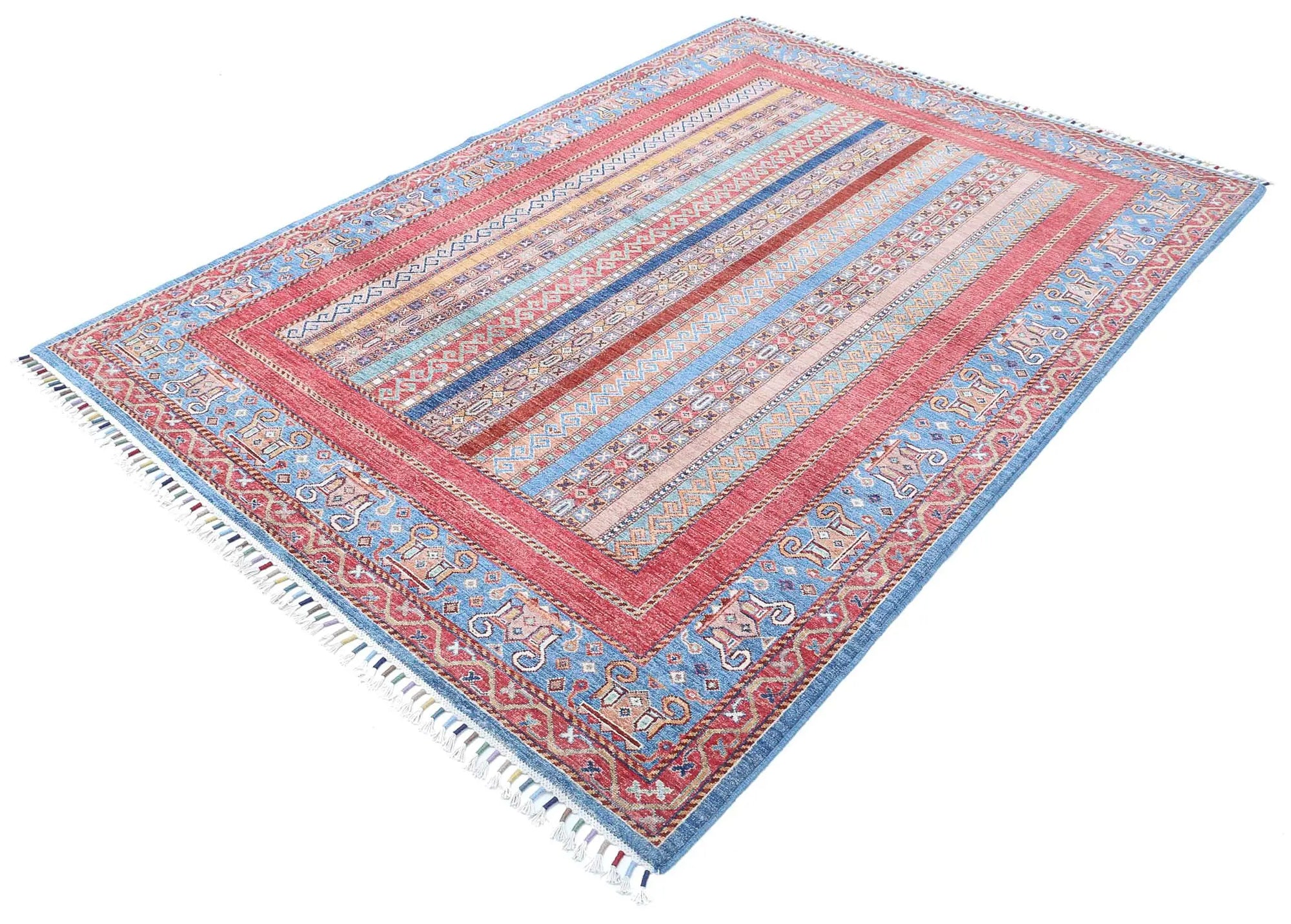 Hand Knotted Shaal Wool Rug - 5'8'' x 7'11''