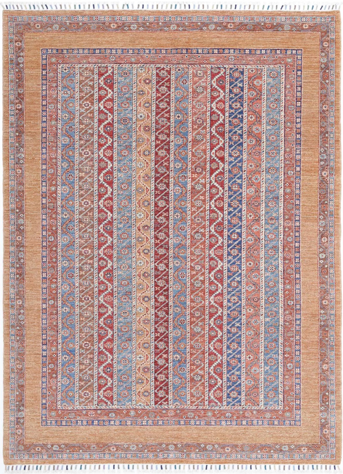 Hand Knotted Shaal Wool Rug - 5&#39;8&#39;&#39; x 7&#39;11&#39;&#39;