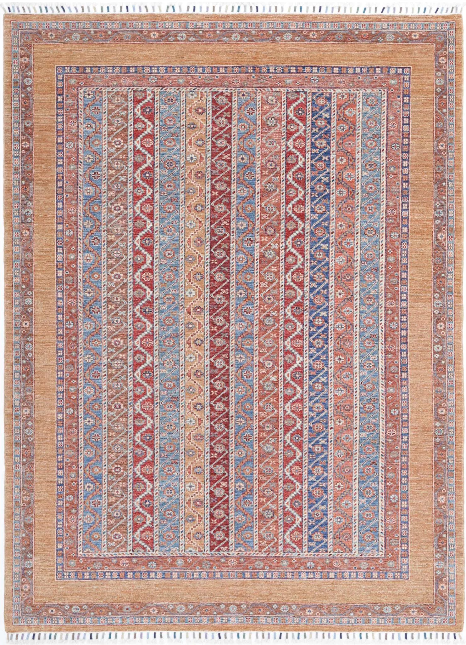 Hand Knotted Shaal Wool Rug - 5'8'' x 7'11''