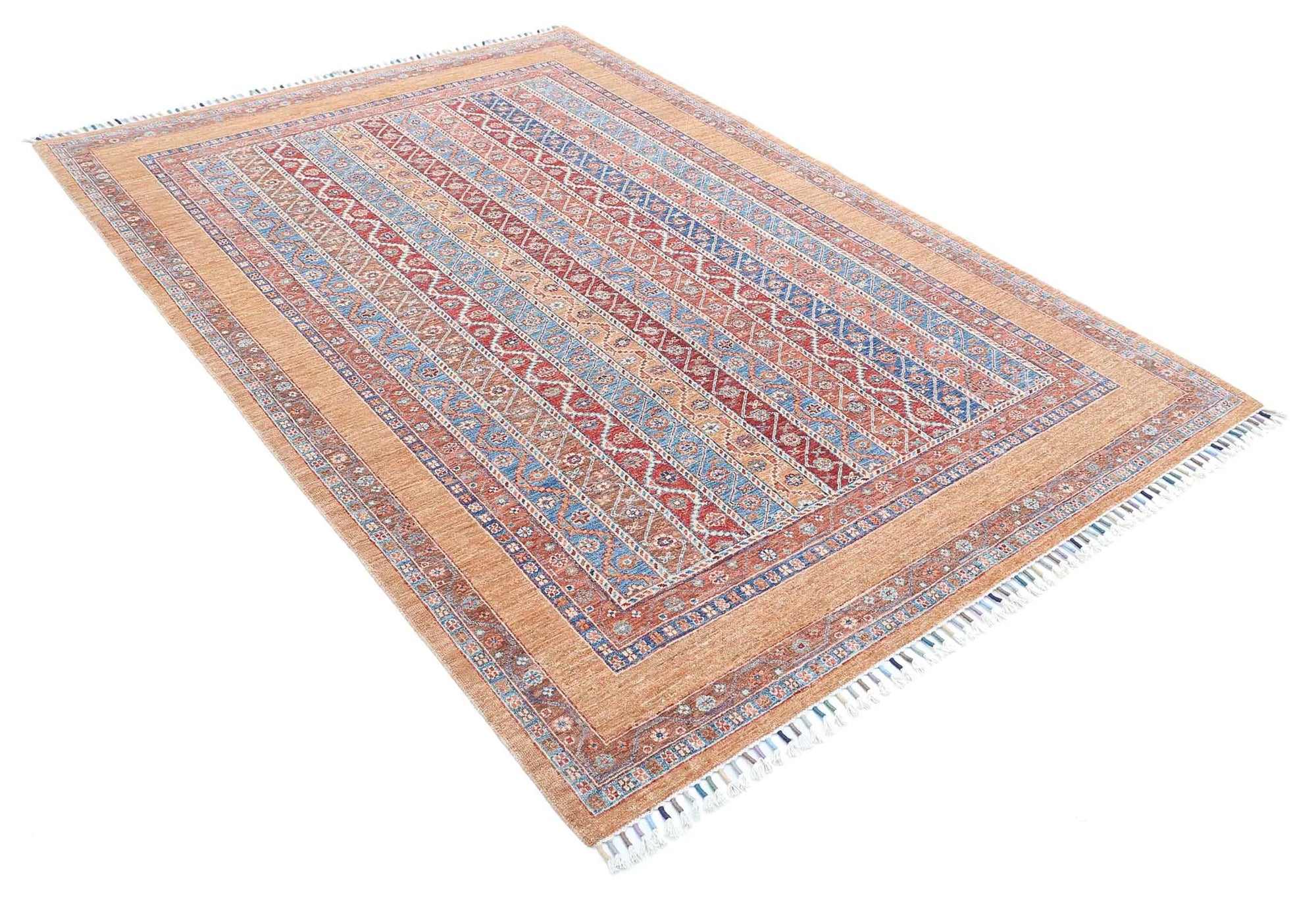 Hand Knotted Shaal Wool Rug - 5'8'' x 7'11''