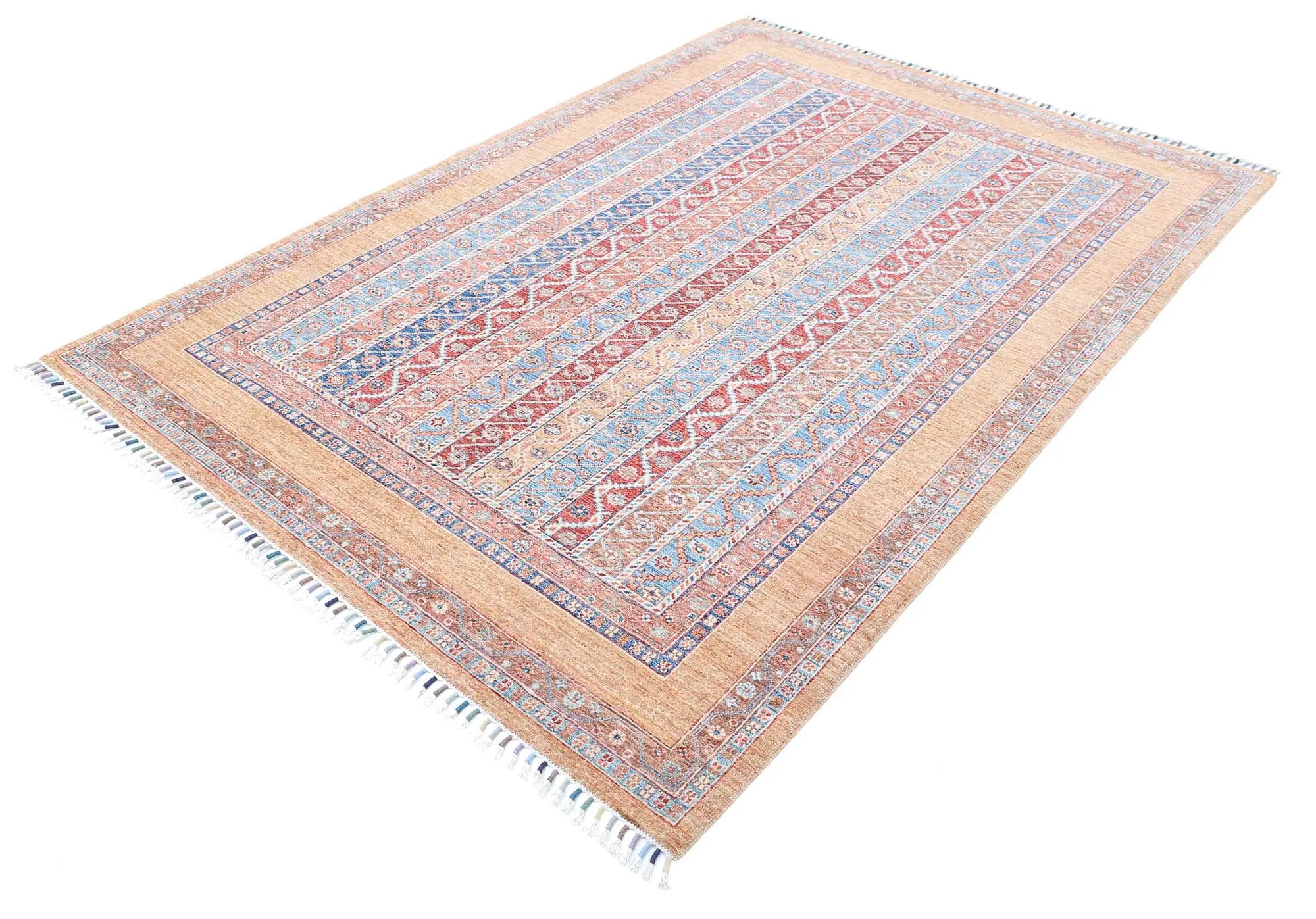 Hand Knotted Shaal Wool Rug - 5'8'' x 7'11''