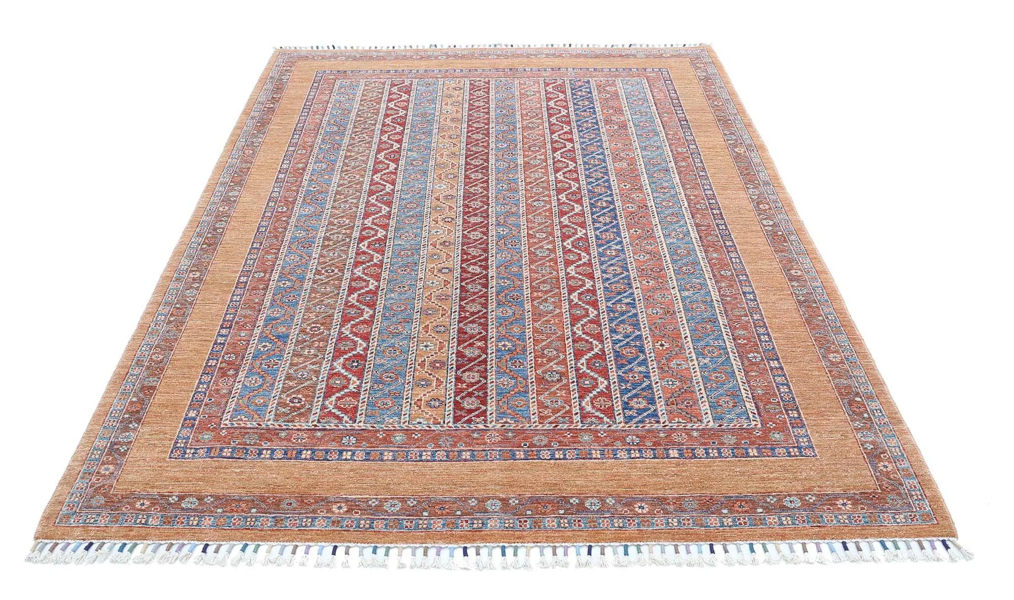 Hand Knotted Shaal Wool Rug - 5'8'' x 7'11''