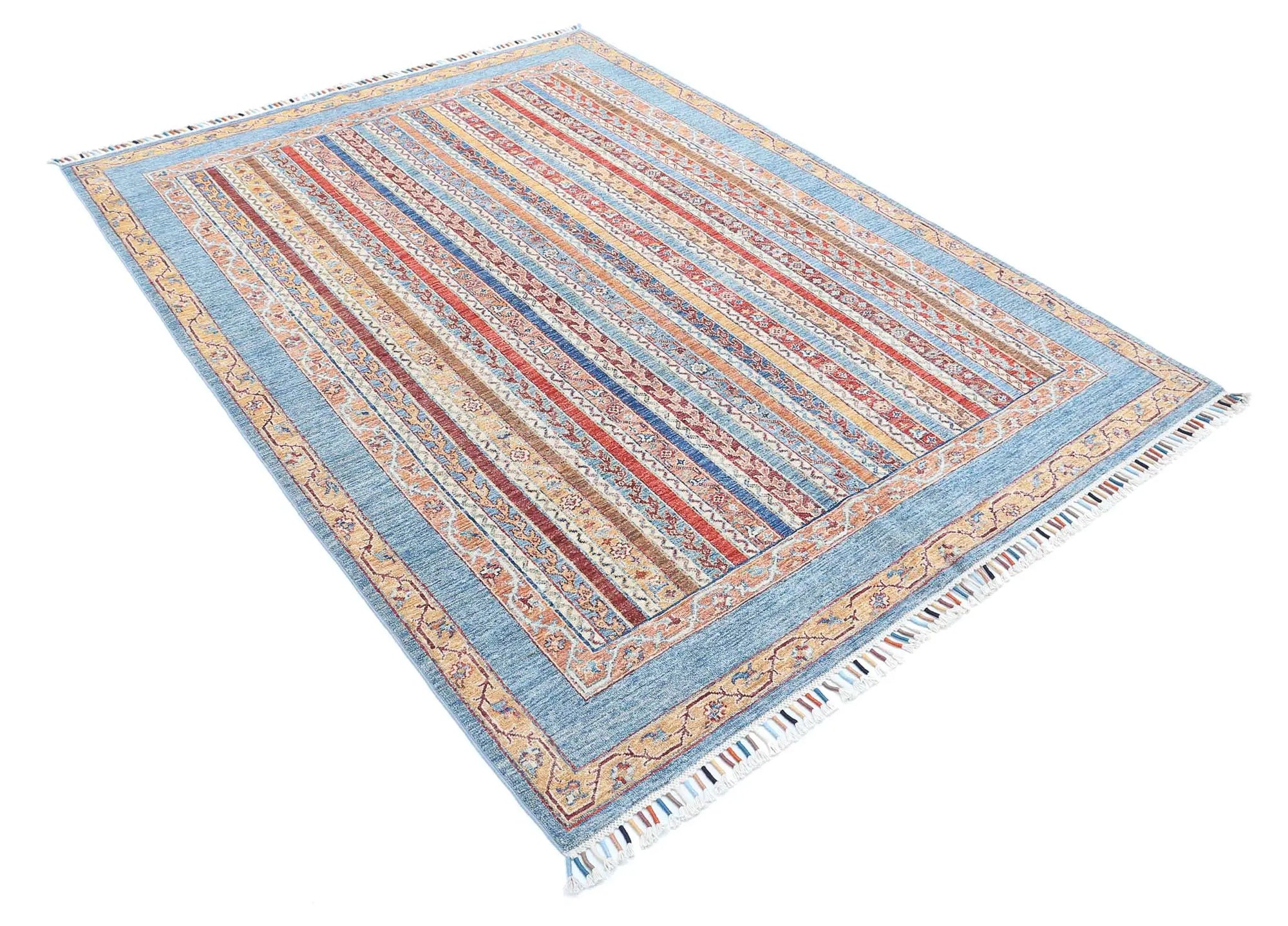 Hand Knotted Shaal Wool Rug - 5'8'' x 7'6''