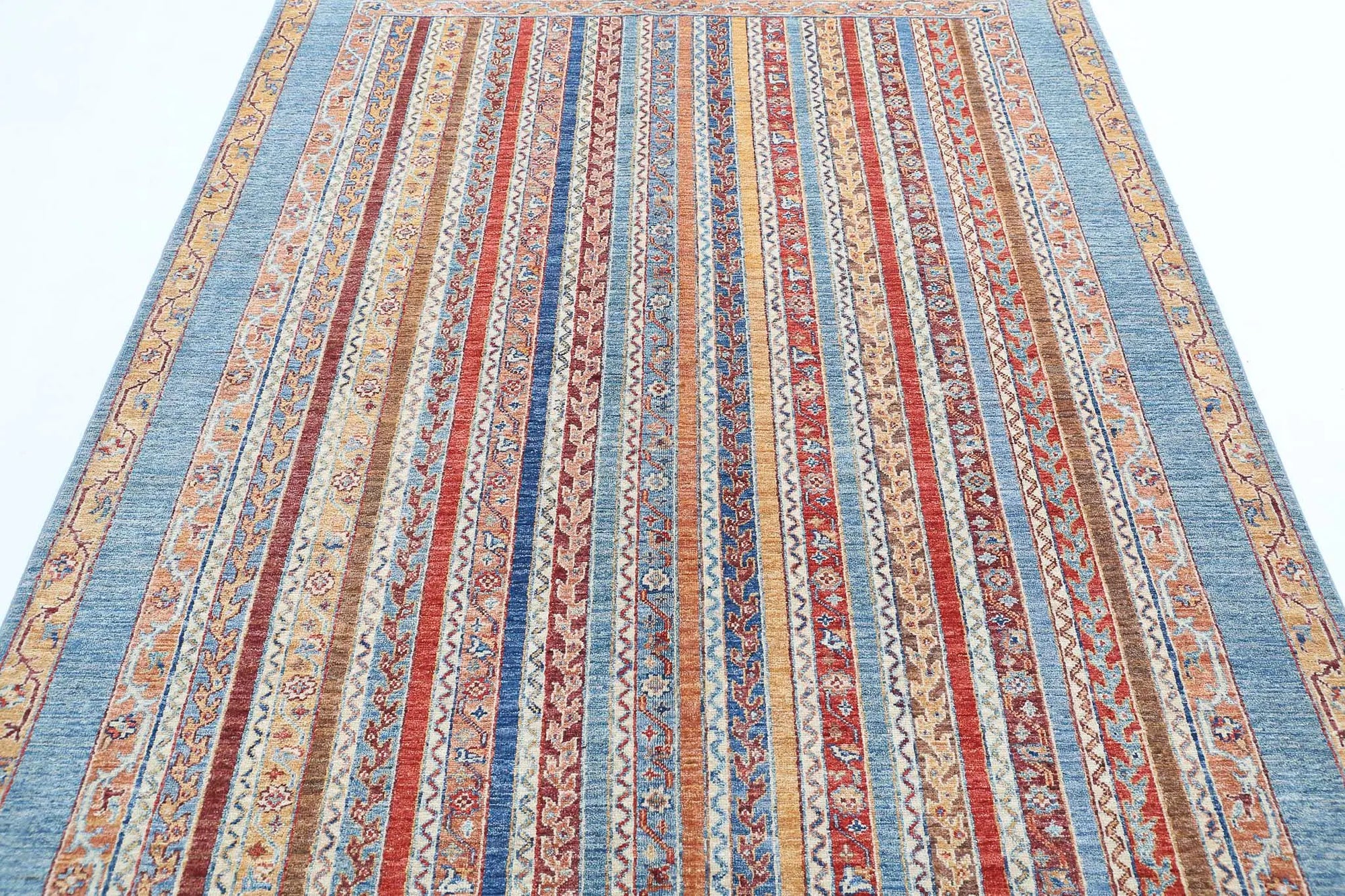 Hand Knotted Shaal Wool Rug - 5'8'' x 7'6''