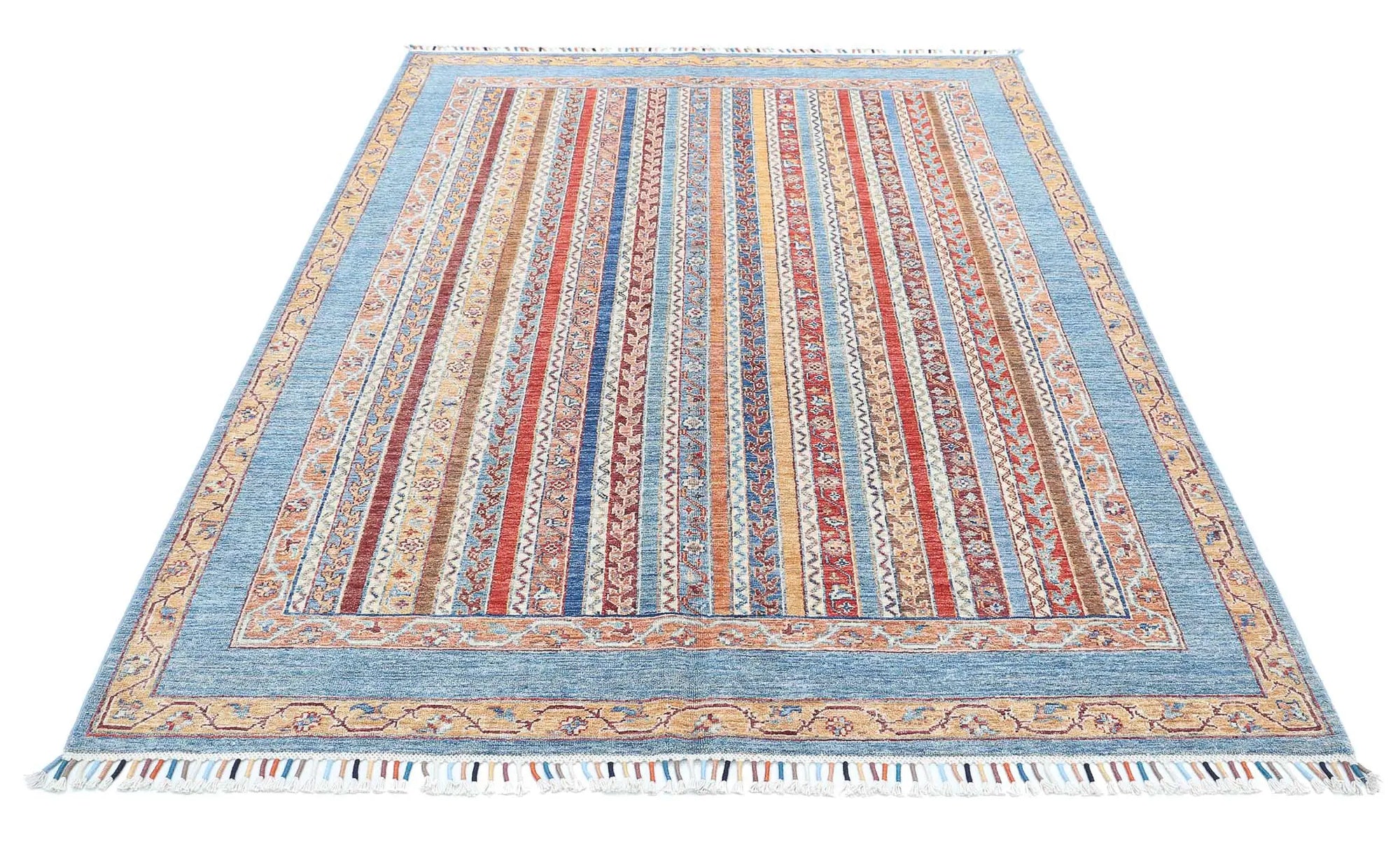 Hand Knotted Shaal Wool Rug - 5'8'' x 7'6''