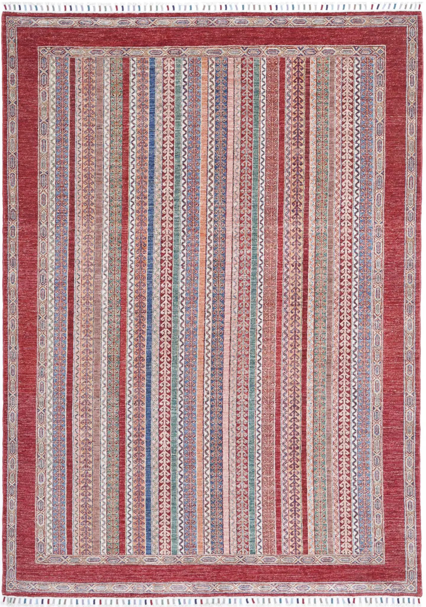 Hand Knotted Shaal Wool Rug - 5'8'' x 8'0''