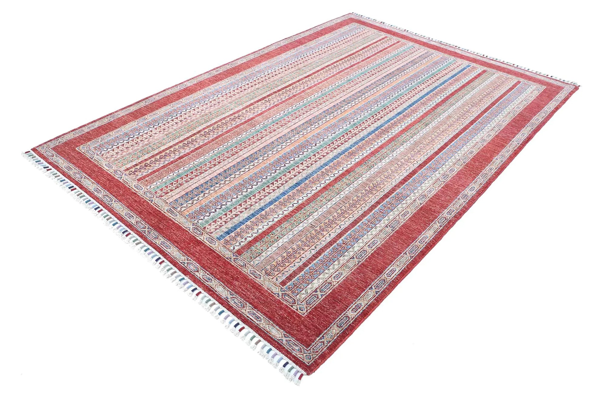 Hand Knotted Shaal Wool Rug - 5'8'' x 8'0''