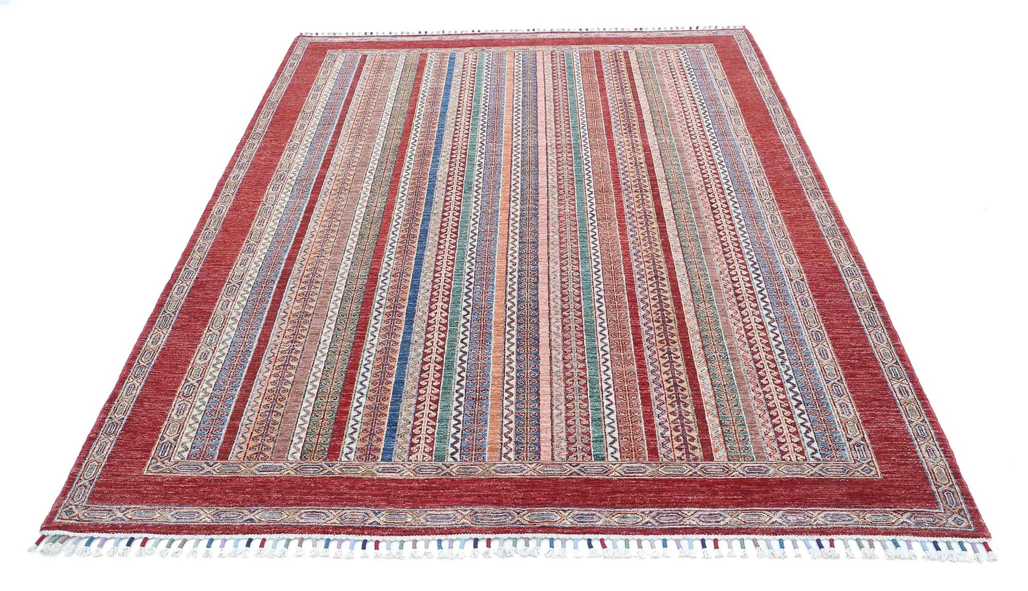 Hand Knotted Shaal Wool Rug - 5'8'' x 8'0''