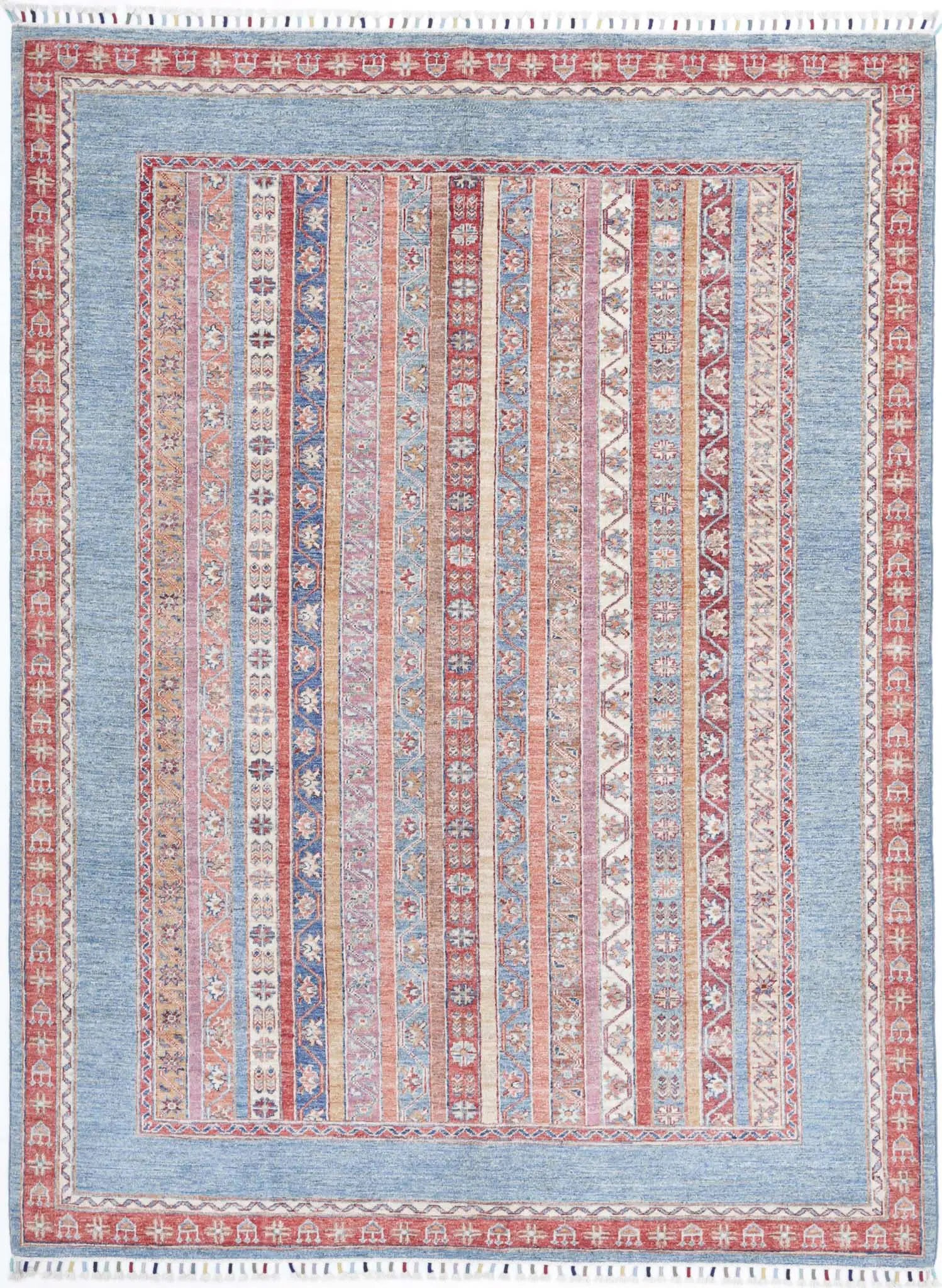 Hand Knotted Shaal Wool Rug - 5'9'' x 7'8''