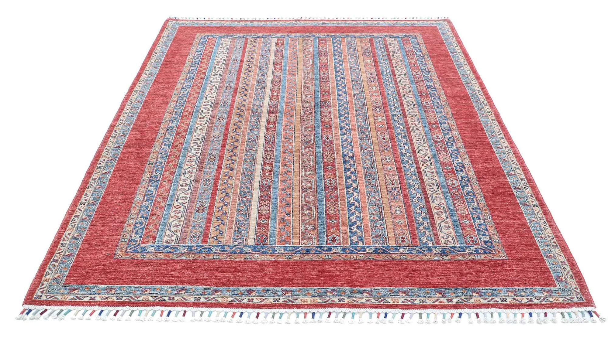 Hand Knotted Shaal Wool Rug - 5'9'' x 7'9''