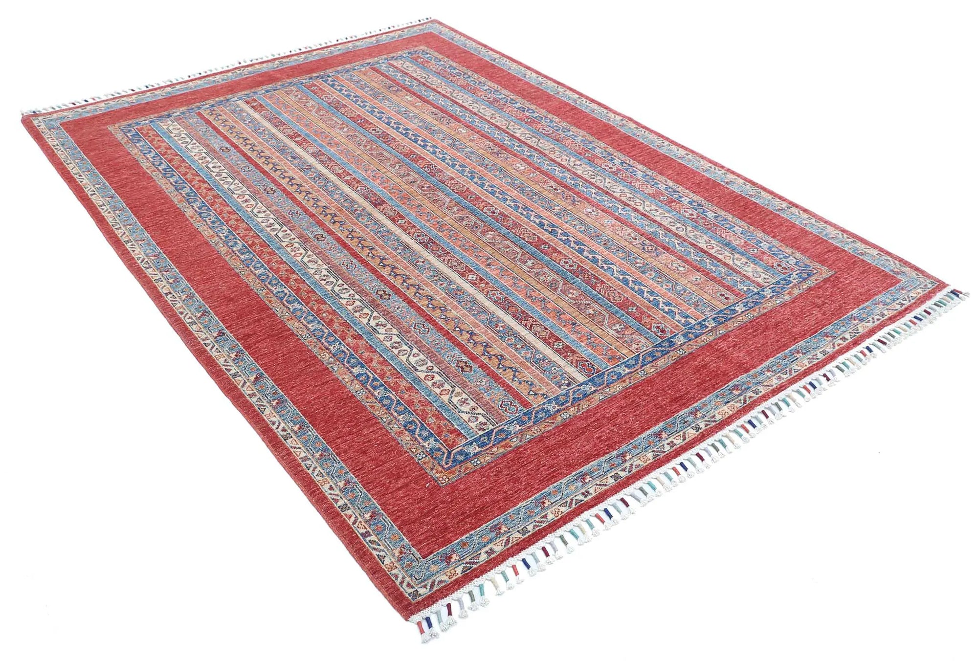 Hand Knotted Shaal Wool Rug - 5'9'' x 7'9''