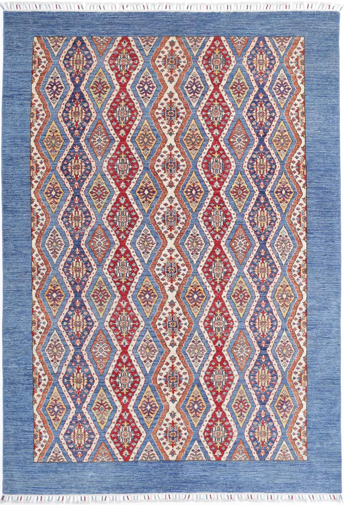 Hand Knotted Shaal Wool Rug - 6&#39;3&#39;&#39; x 9&#39;4&#39;&#39;