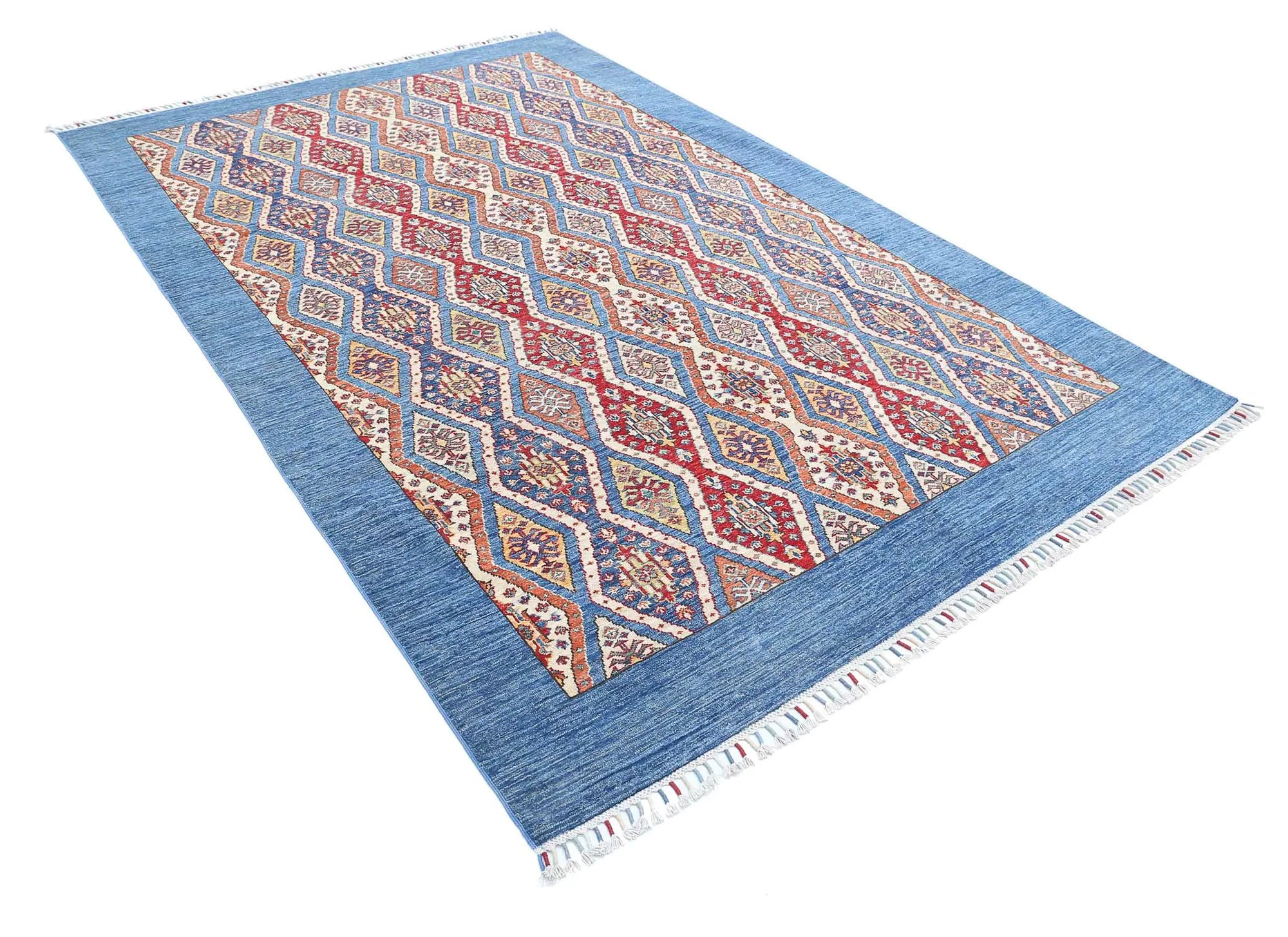 Hand Knotted Shaal Wool Rug - 6'3'' x 9'4''