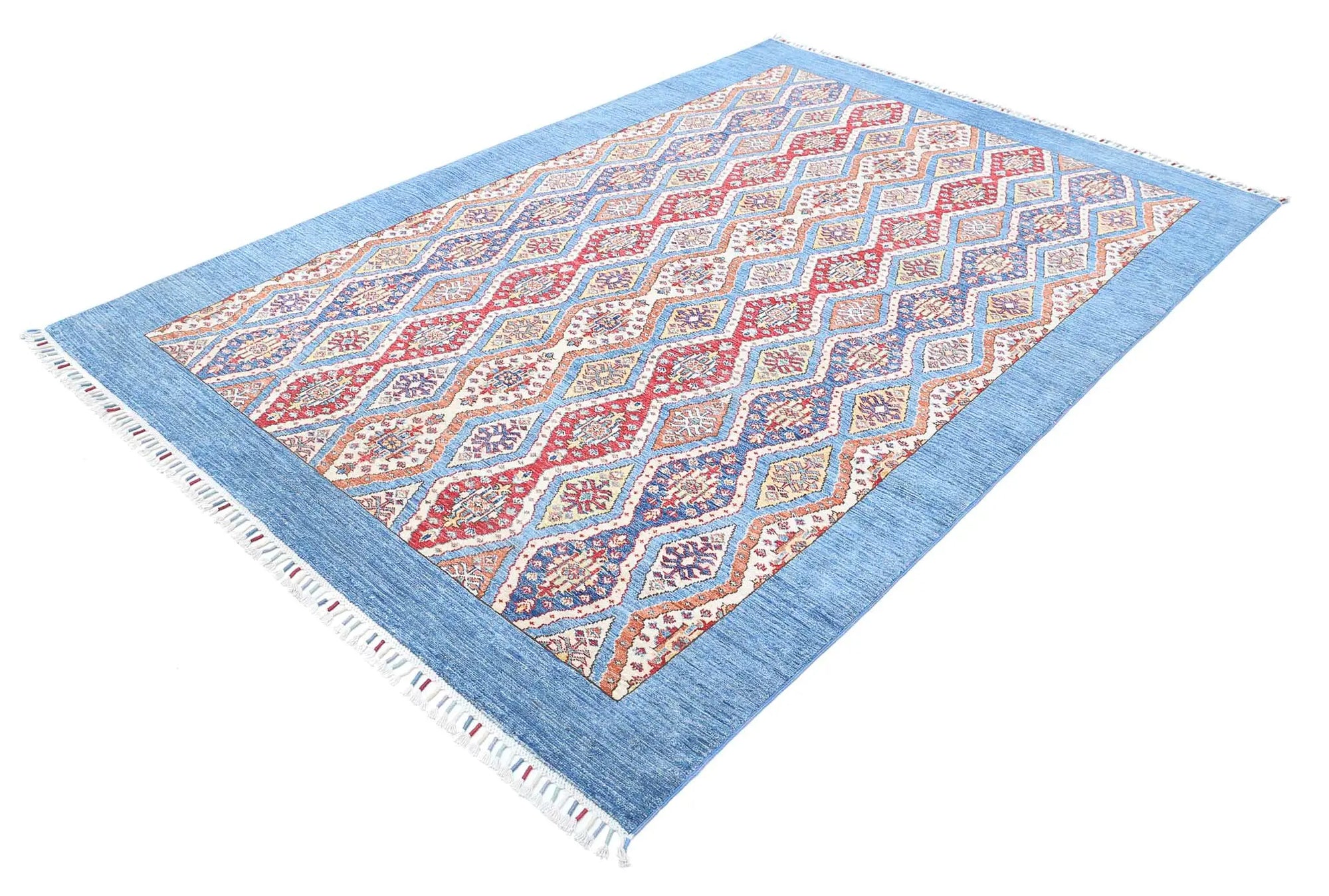 Hand Knotted Shaal Wool Rug - 6'3'' x 9'4''