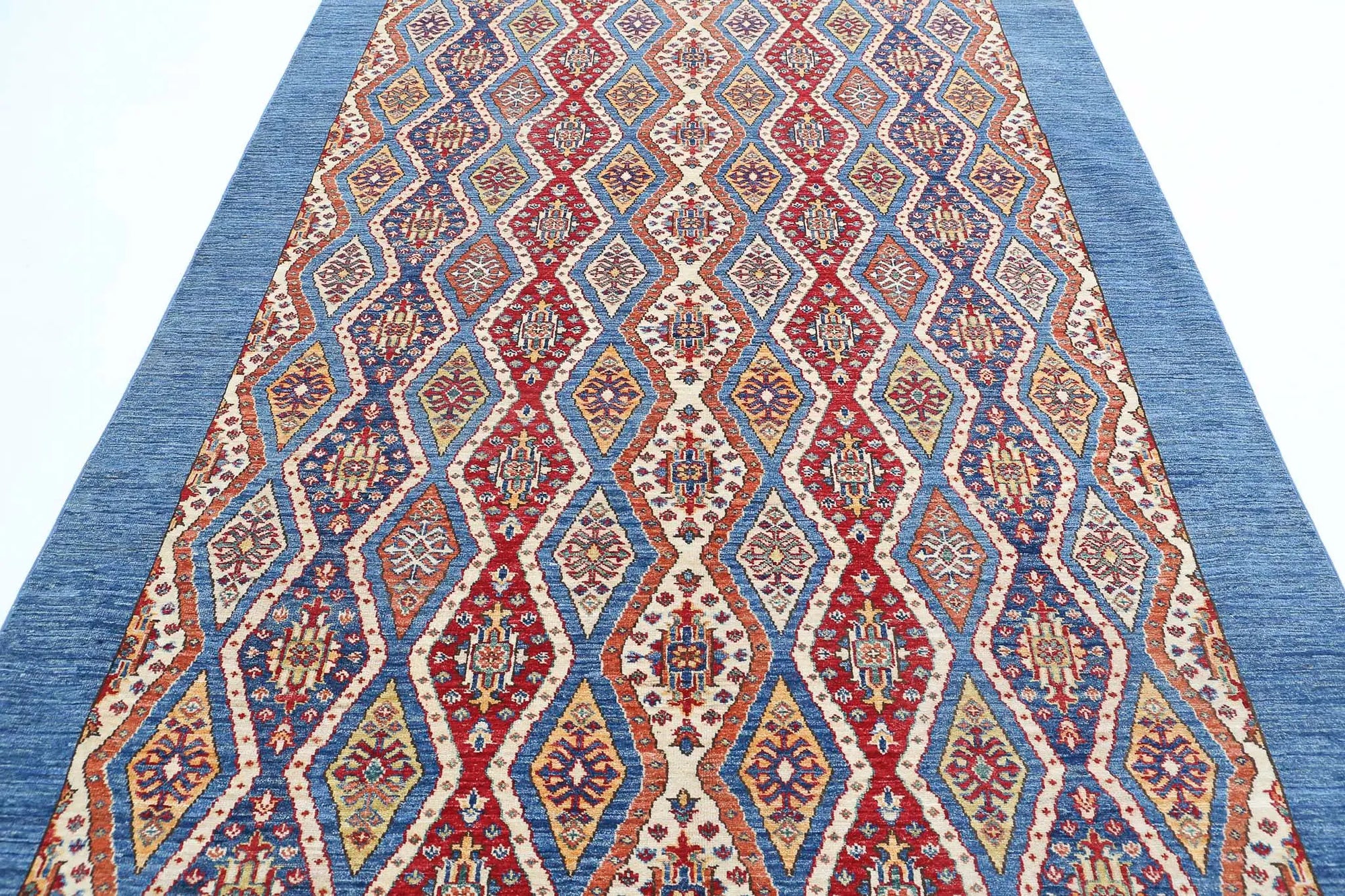 Hand Knotted Shaal Wool Rug - 6'3'' x 9'4''