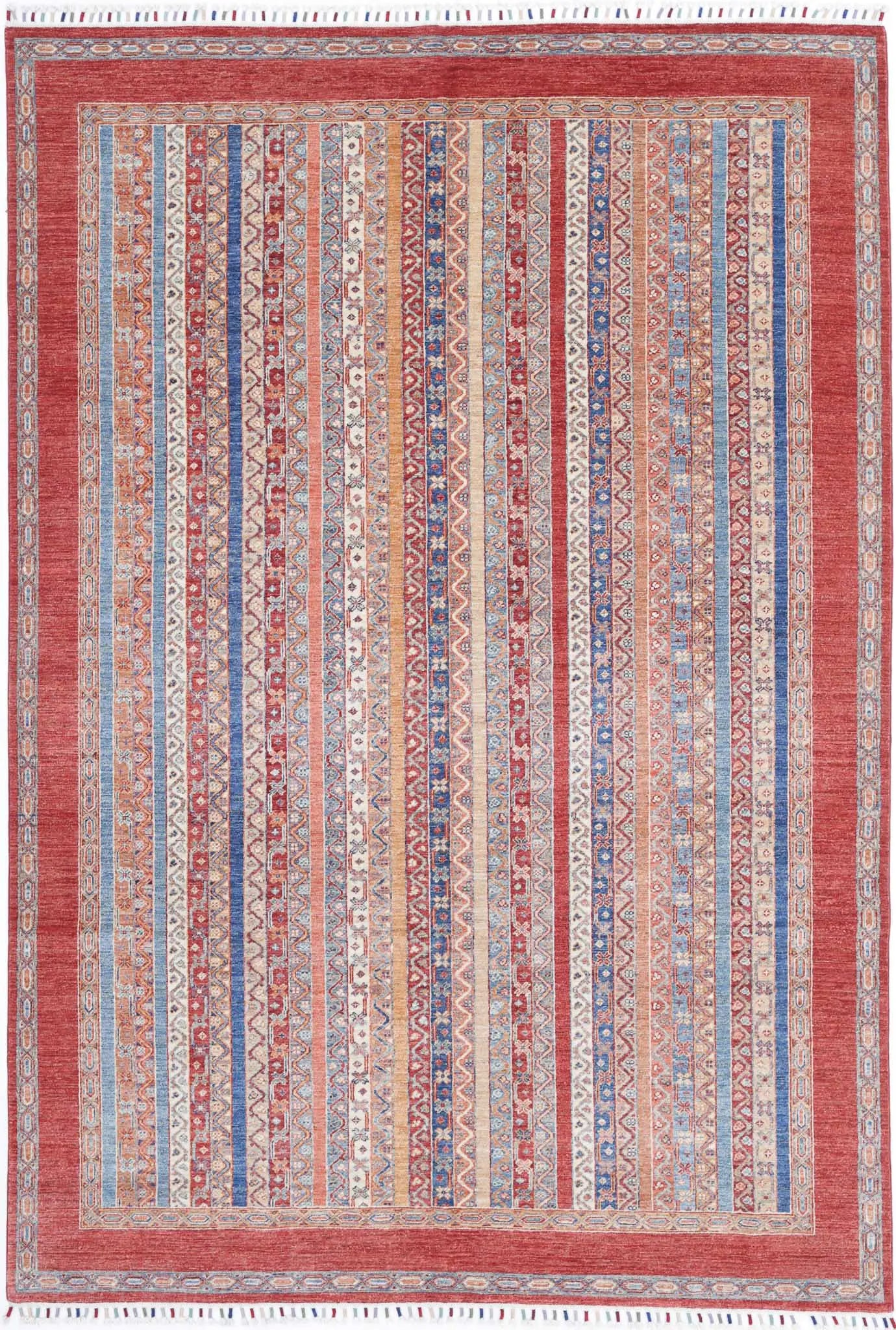 Hand Knotted Shaal Wool Rug - 6'7'' x 9'10''