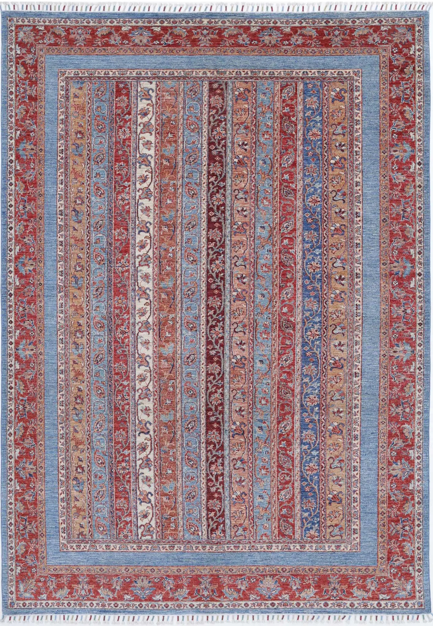 Hand Knotted Shaal Wool Rug - 6'7'' x 9'6''