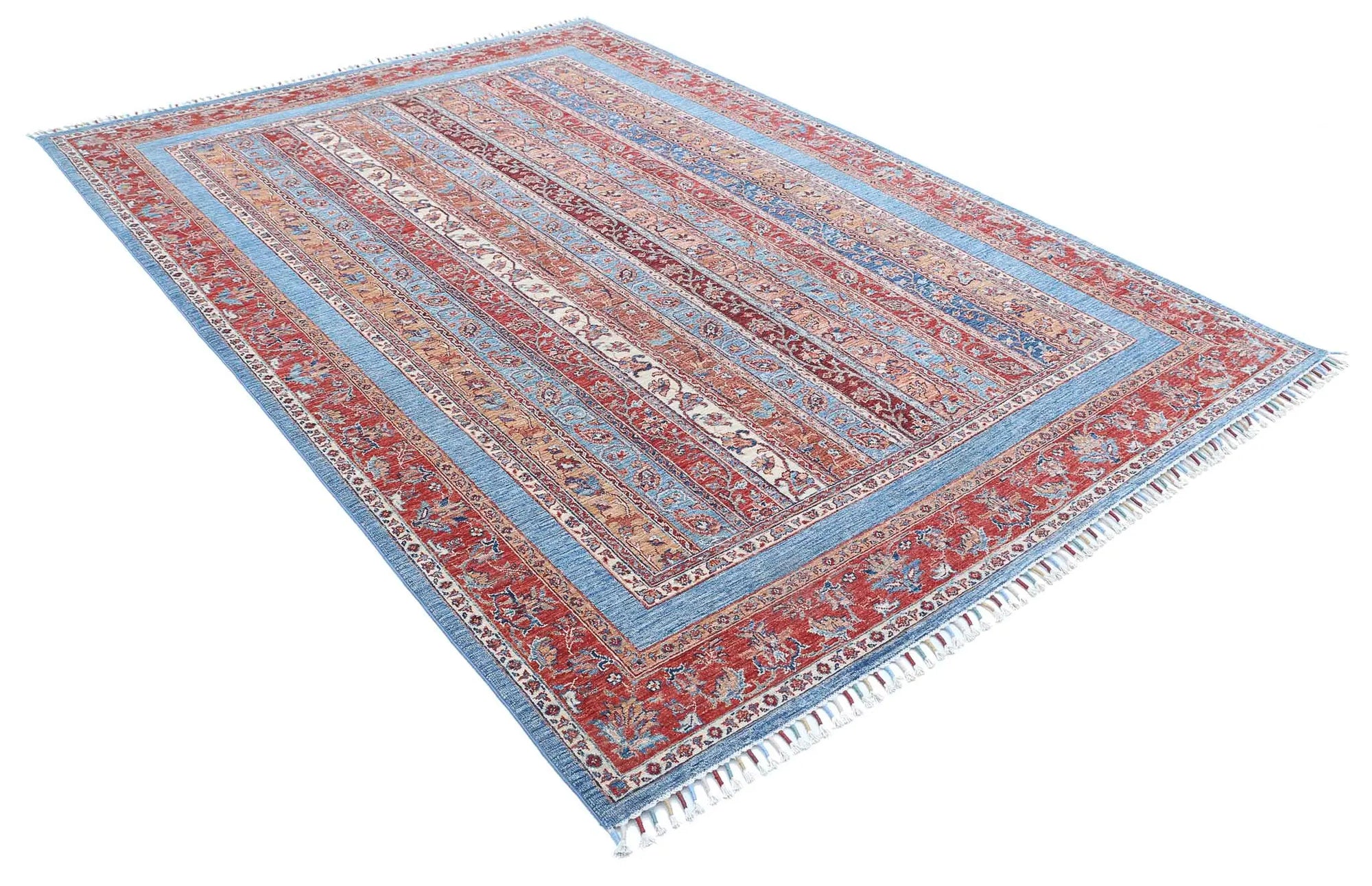 Hand Knotted Shaal Wool Rug - 6'7'' x 9'6''